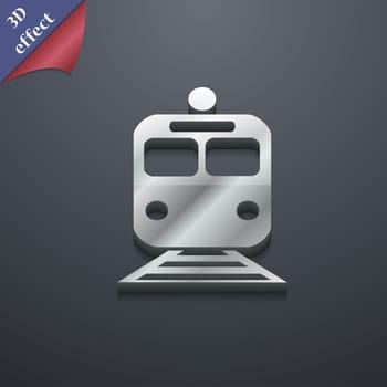 train icon symbol. 3D style. Trendy, modern design with space for your text illustration. Rastrized copy