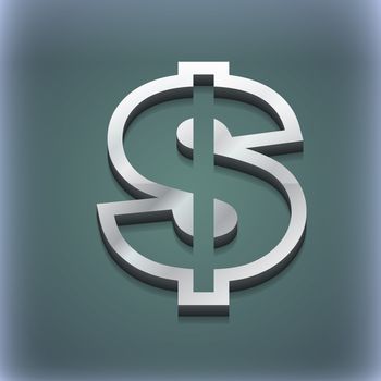 Dollar icon symbol. 3D style. Trendy, modern design with space for your text illustration. Raster version
