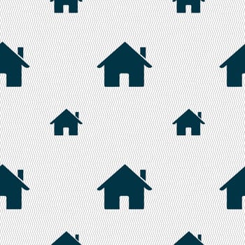 Home sign icon. Main page button. Navigation symbol. Seamless pattern with geometric texture. illustration