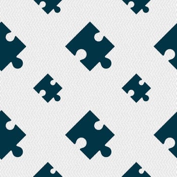 Puzzle piece icon sign. Seamless pattern with geometric texture. illustration