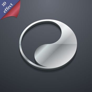 Yin Yang icon symbol. 3D style. Trendy, modern design with space for your text illustration. Rastrized copy