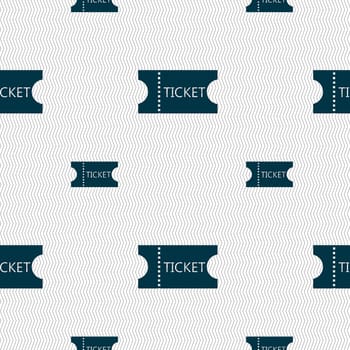 ticket icon sign. Seamless pattern with geometric texture. illustration