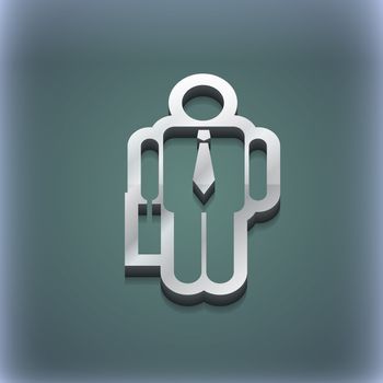 businessman icon symbol. 3D style. Trendy, modern design with space for your text illustration. Raster version