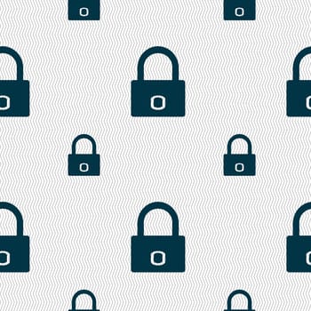 Lock sign icon. Locker symbol. Seamless pattern with geometric texture. illustration