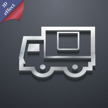 Delivery truck icon symbol. 3D style. Trendy, modern design with space for your text illustration. Rastrized copy