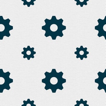 Cog settings sign icon. Cogwheel gear mechanism symbol. Seamless pattern with geometric texture. illustration