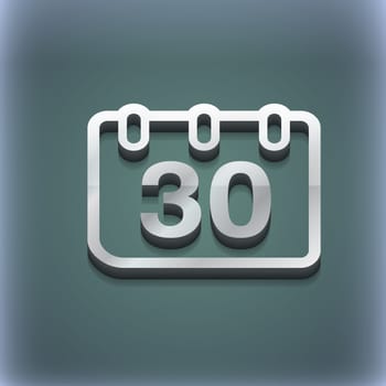 calendar icon symbol. 3D style. Trendy, modern design with space for your text illustration. Raster version