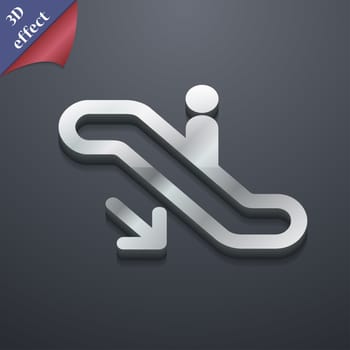 elevator, Escalator, Staircase icon symbol. 3D style. Trendy, modern design with space for your text illustration. Rastrized copy