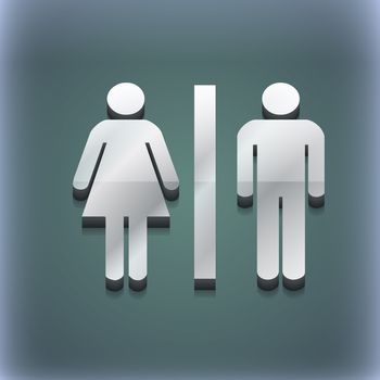 silhouette of a man and a woman icon symbol. 3D style. Trendy, modern design with space for your text illustration. Raster version