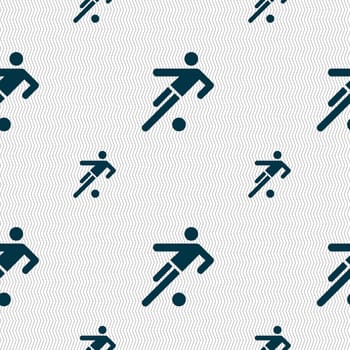 football player icon. Seamless pattern with geometric texture. illustration