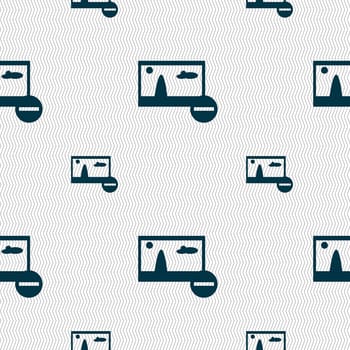 Minus File JPG sign icon. Download image file symbol. Set colourful buttons. Seamless pattern with geometric texture. illustration