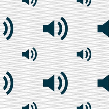 Speaker volume sign icon. Sound symbol. Seamless pattern with geometric texture. illustration