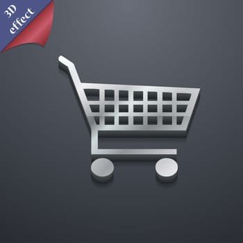 shopping cart icon symbol. 3D style. Trendy, modern design with space for your text illustration. Rastrized copy