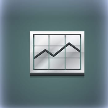 Chart icon symbol. 3D style. Trendy, modern design with space for your text illustration. Raster version