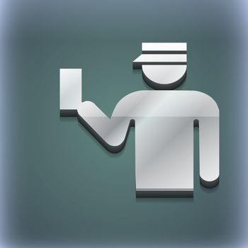 Inspector icon symbol. 3D style. Trendy, modern design with space for your text illustration. Raster version