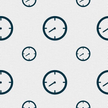 Timer sign icon. Stopwatch symbol.. Seamless pattern with geometric texture. illustration