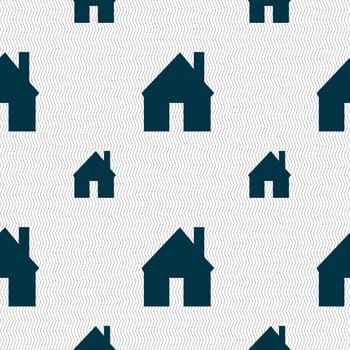 Home sign icon. Main page button. Navigation symbol. Seamless pattern with geometric texture. illustration