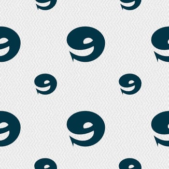 number Nine icon sign. Seamless pattern with geometric texture. illustration