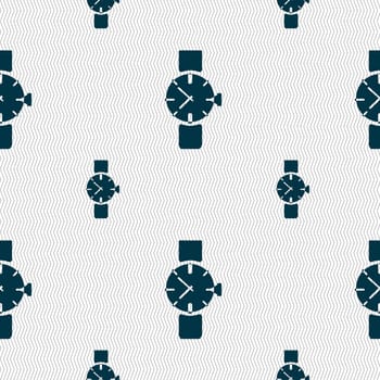 watches icon symbol . Seamless pattern with geometric texture. illustration