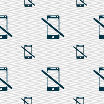 Do not call. Smartphone signs icon. Support symbol. Seamless pattern with geometric texture. illustration