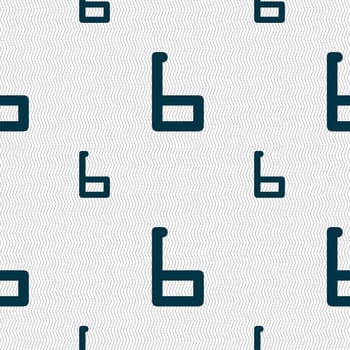 number six icon sign. Seamless pattern with geometric texture. illustration