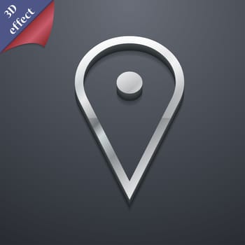 map poiner icon symbol. 3D style. Trendy, modern design with space for your text illustration. Rastrized copy