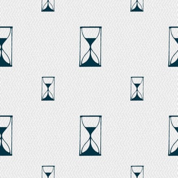 Hourglass sign icon. Sand timer symbol. Seamless pattern with geometric texture. illustration