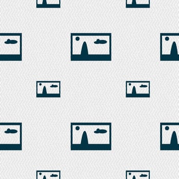 File JPG sign icon. Download image file symbol. Seamless pattern with geometric texture. illustration