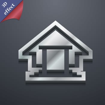 House icon symbol. 3D style. Trendy, modern design with space for your text illustration. Rastrized copy