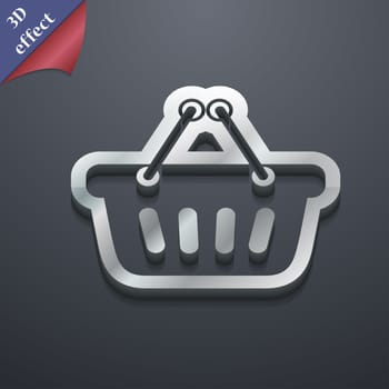 shopping cart icon symbol. 3D style. Trendy, modern design with space for your text illustration. Rastrized copy