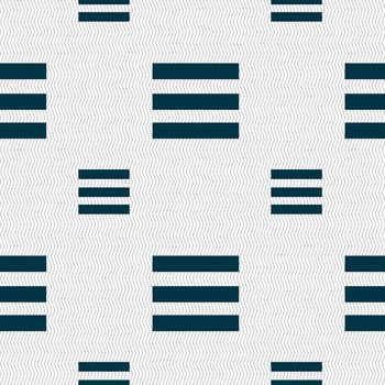 Align text to the width icon sign. Seamless pattern with geometric texture. illustration