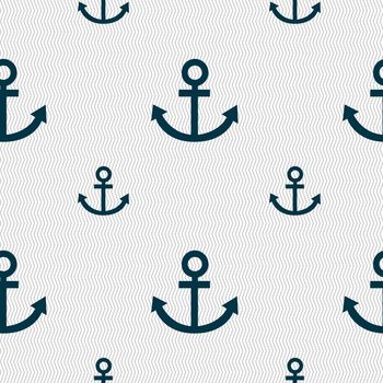 Anchor icon. Seamless pattern with geometric texture. illustration