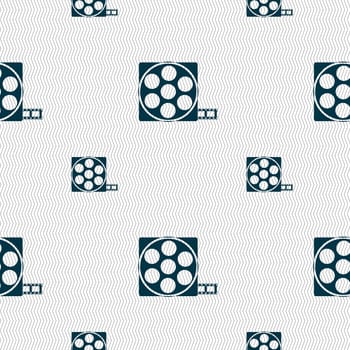 Video sign icon. frame symbol. Seamless pattern with geometric texture. illustration