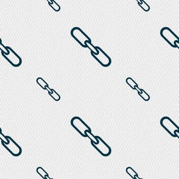 Link sign icon. Hyperlink chain symbol. Seamless pattern with geometric texture. illustration