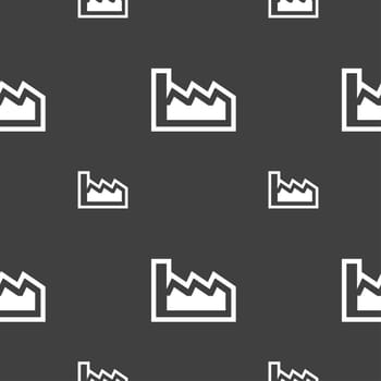 Chart icon sign. Seamless pattern on a gray background. illustration