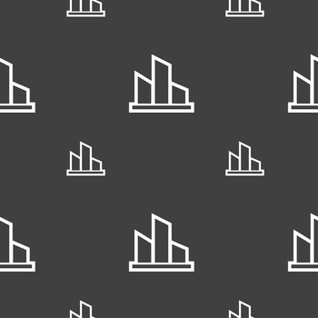Diagram icon sign. Seamless pattern on a gray background. illustration