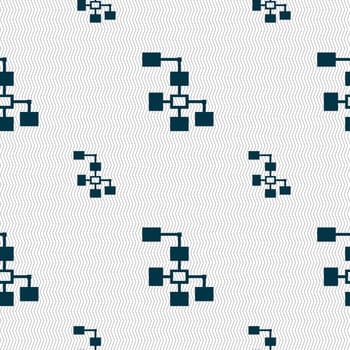 Local Network icon sign. Seamless pattern with geometric texture. illustration