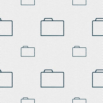 Document folder sign. Accounting binder symbol. Seamless pattern with geometric texture. illustration