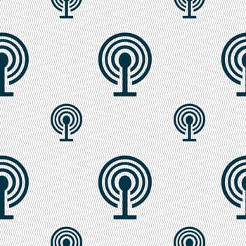 Wifi sign. Wi-fi symbol. Wireless Network icon zone. Seamless pattern with geometric texture. illustration