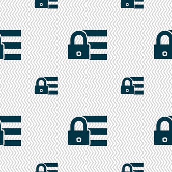 Lock, login icon sign. Seamless pattern with geometric texture. illustration