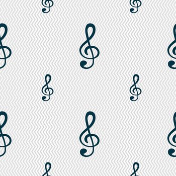 treble clef icon. Seamless pattern with geometric texture. illustration