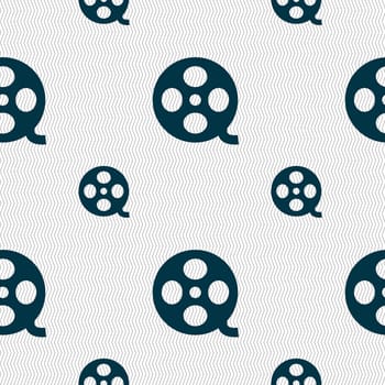 Video sign icon. frame symbol. Seamless pattern with geometric texture. illustration