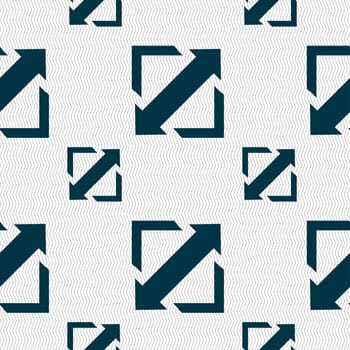 Deploying video, screen size icon sign. Seamless pattern with geometric texture. illustration