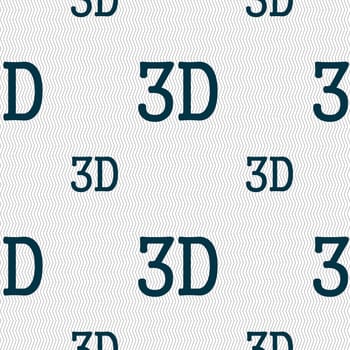 3D sign icon. 3D New technology symbol. Seamless pattern with geometric texture. illustration