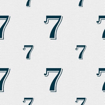 number seven icon sign. Seamless pattern with geometric texture. illustration