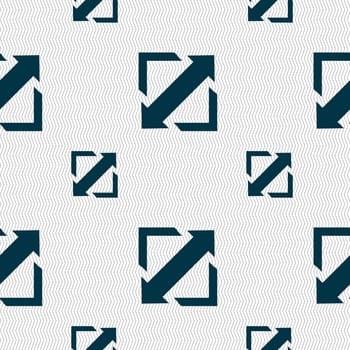 Deploying video, screen size icon sign. Seamless pattern with geometric texture. illustration