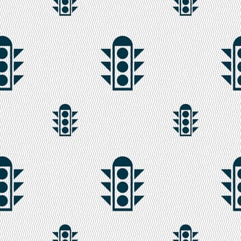 Traffic light signal icon sign. Seamless pattern with geometric texture. illustration