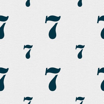 number seven icon sign. Seamless pattern with geometric texture. illustration