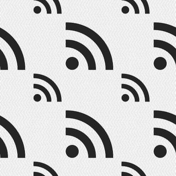 Wifi, Wi-fi, Wireless Network icon sign. Seamless pattern with geometric texture. illustration