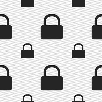 Pad Lock icon sign. Seamless pattern with geometric texture. illustration